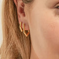 New Trendy Earring 18K Gold Plated Pentagon V Huggie Earrings for Women Stainless Steel Earrings Wholesale
