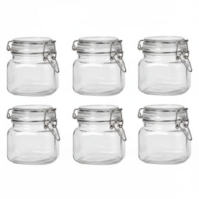 Storage Container with Clear Preserving Seal Wire Clip Fastening for Kitchen Canning
