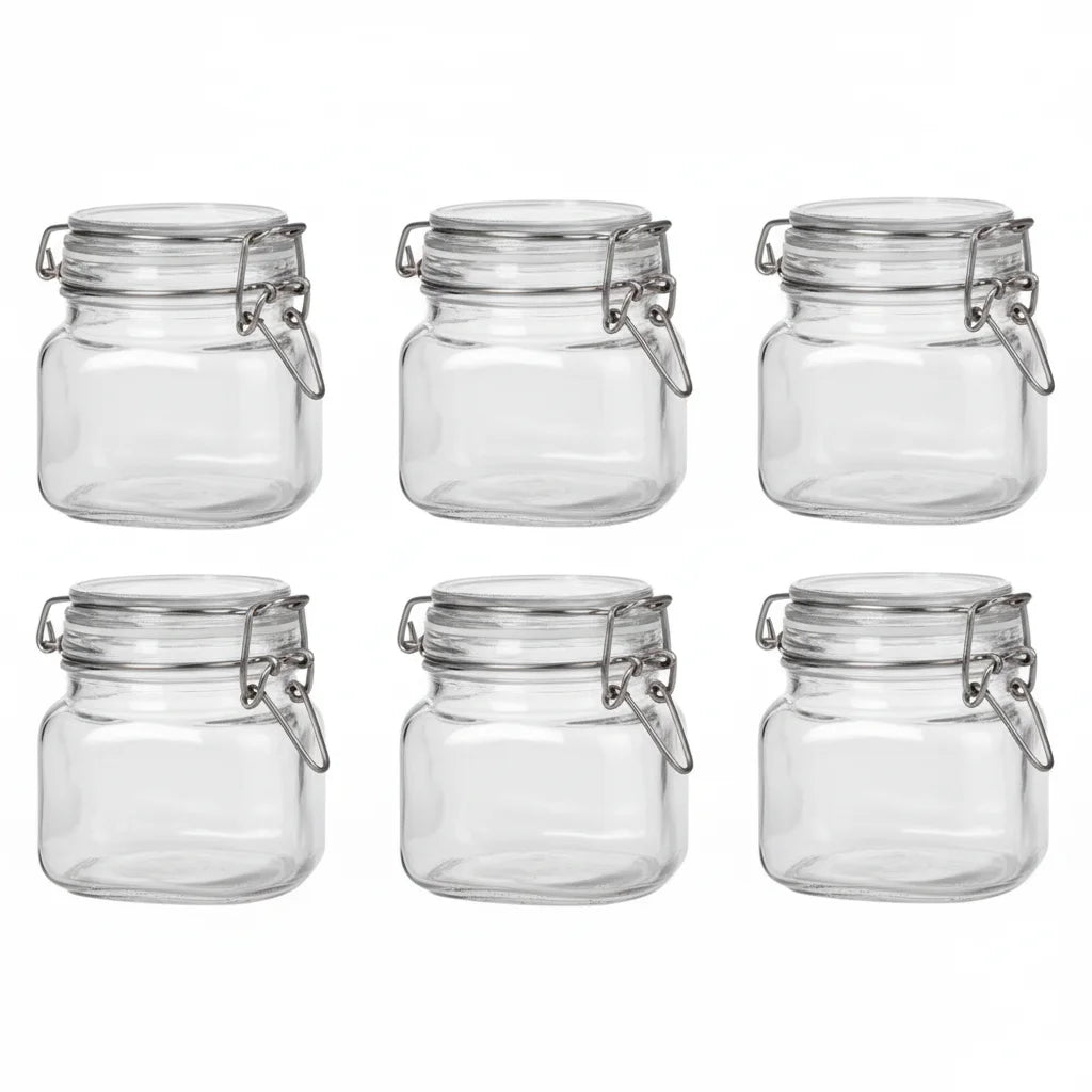 Storage Container with Clear Preserving Seal Wire Clip Fastening for Kitchen Canning