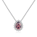 Luxury Fine Jewelry Water Drop Shape Pendant 925 Sterling Silver Gemstone Diamond Necklace for Women