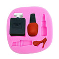 Lixsun Perfume Nail Polish Lipstick High Heel Fondant Cake Mold Chocolate Mold Silicone Candy Cake Decorating 3D Mold