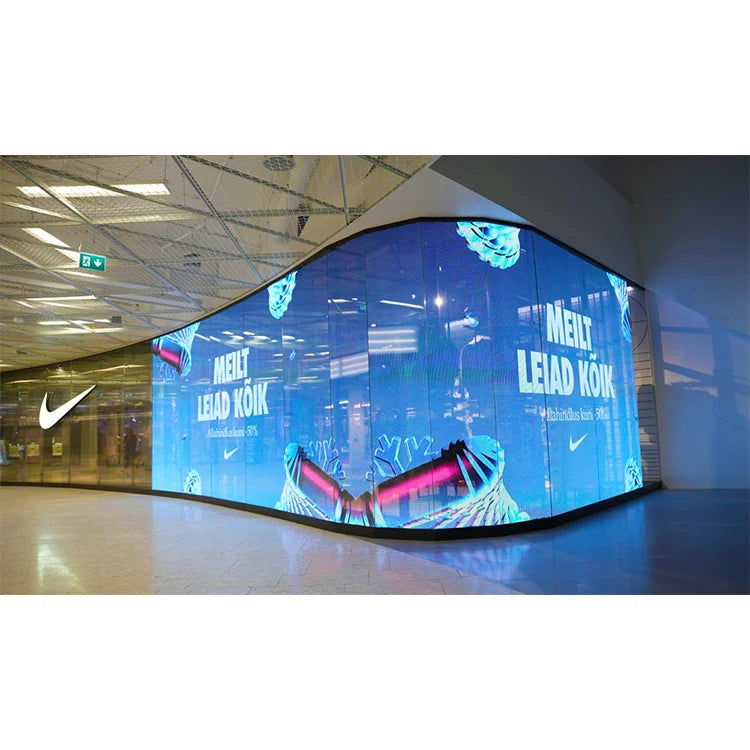 Shopping Malls Showcase Advertising LED Video Wall Indoor P3.91 HD Transparent Full Color Panel LED Display