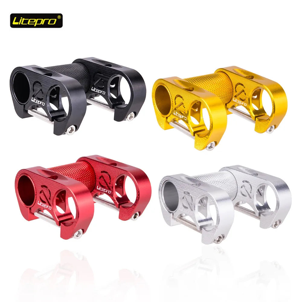 ZTTO/Litepro Double Stem 7075 Aluminum Alloy 25.4mm Adjustable Ultralight BMX Bicycle High-Strength Folding Bike Fitting