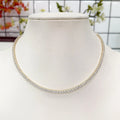 10K/14K/18K Solid Yellow Gold Tennis Necklace RD 3.0mm X 126pcs Clear CZ 15.0 Inch
