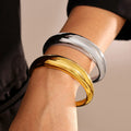 Fashion Bracelets Bangles Stainless Steel 18k Gold Plated C-shaped Open Casting Smooth Surface Bracelet for Women
