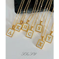 SSeeSY Joyas Tarnish Free Fashion Gold Plated Jewelry Titanium Stainless Steel Shell Letter Initial Pendant Necklace for Women