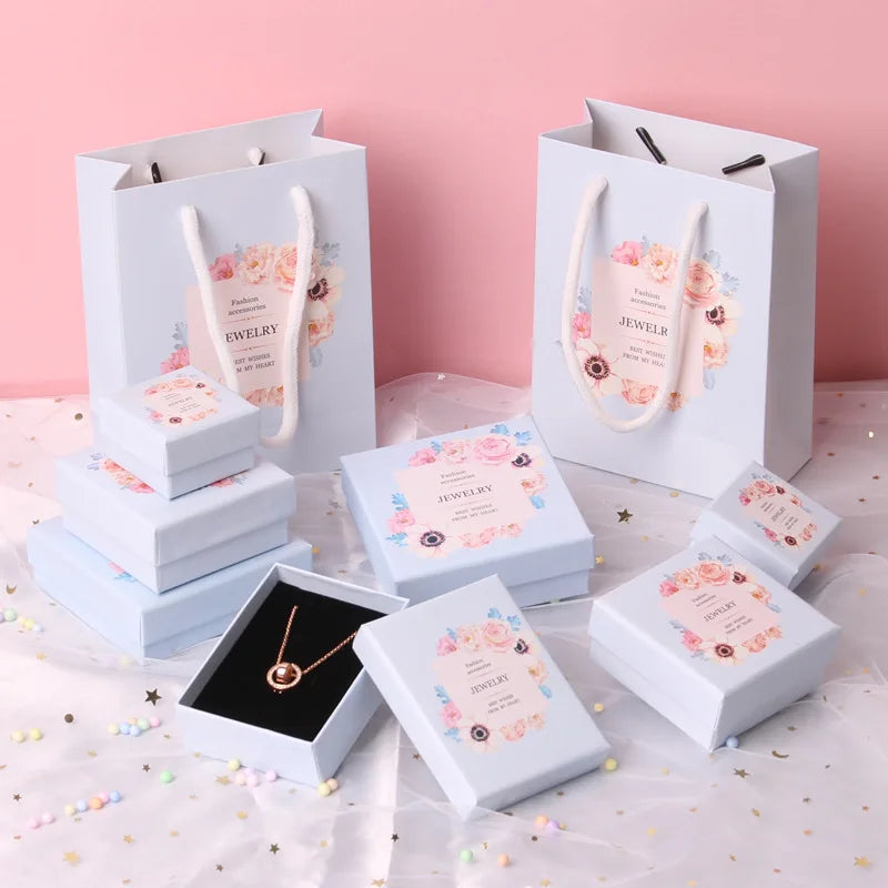SSeeSY Small Custom Earring Bracelet Necklace Ring Cases Christmas Gift Package Paper Cardboard Jewelry Packaging Boxes Logo