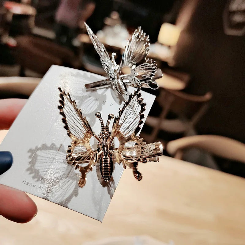 2025 Hot Sale Sen Series Metal Hairpin Gold Butterfly Clip Bangs for Girls Sweet Style Hair Accessories