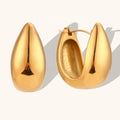 Dingran Hot Selling U Shape Earring OEM ODM Stainless Steel Gold Plated Jewelry Chunky Hoop Earrings for Women