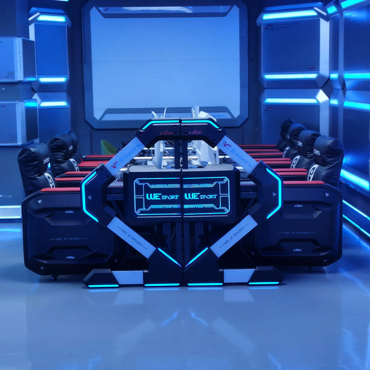 Esports RGB Lighting Gaming Desk Metal Computer Table with RGB Lighting 100x70x75CM Eco-Friendly PU Surface Z-Shape for Gamers MegaBDM