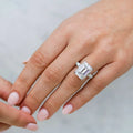 Luster Jewellery Emerald Cut 10/14k Engagement Diamond Moissanite Wedding 18k Real Solid Gold Ring for Women Engagement Ring