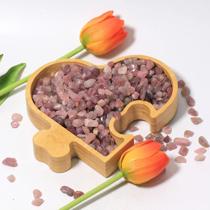 Wholesale Bulk Purple Rose Quartz Chips Polished Tumbled Stones for Meditation Fengshui Ornaments Healing Crystal Gravels