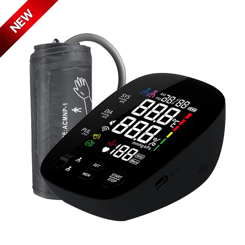 Blood Pressure Monitor Upper Arm Accurate Automatic Digital BP Machine for Home Use Pulse Rate Monitoring Meter