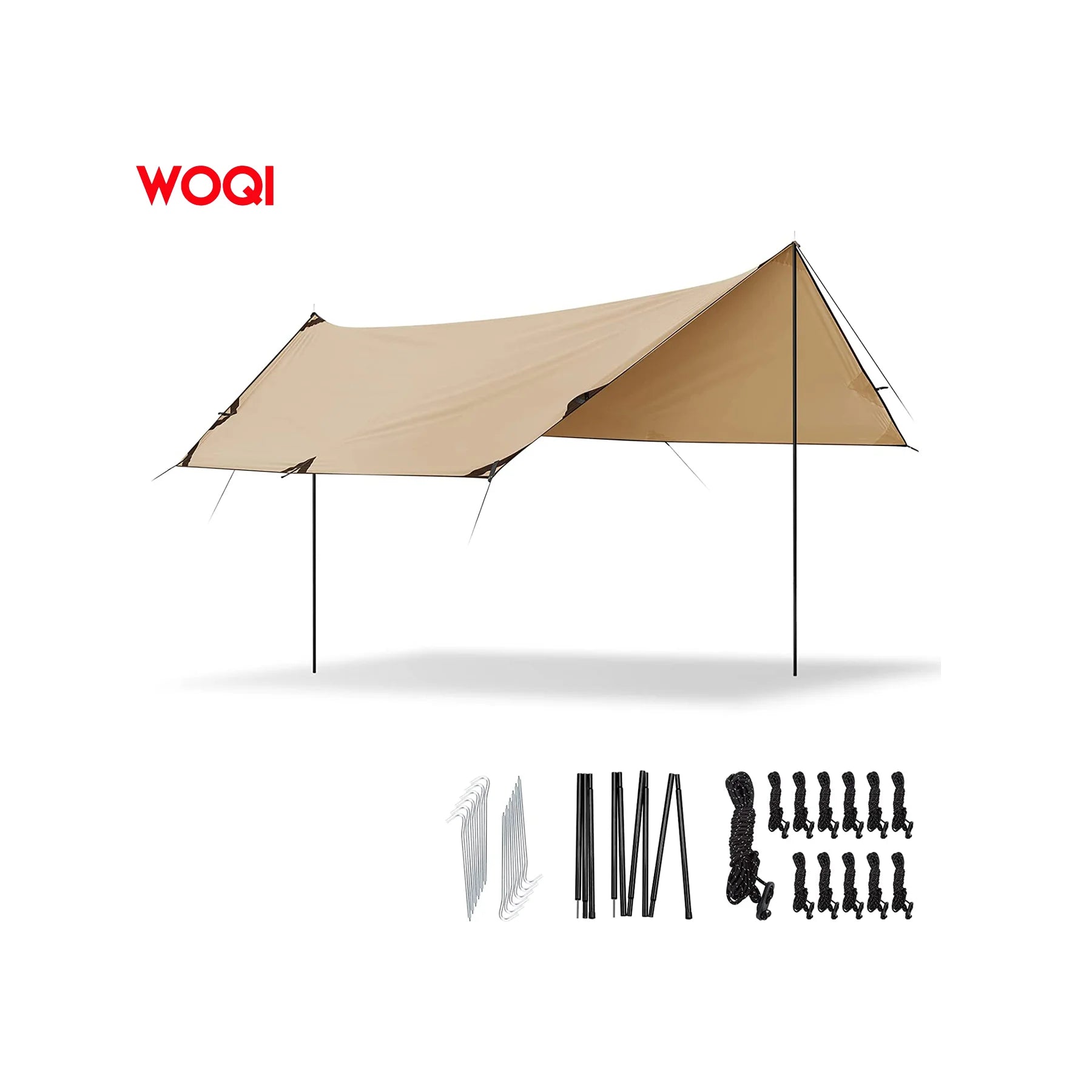 WOQI Wholesale Lightweight UV UPF50+ PU3000 Waterproof Portable Multifunctional Hammock Tarp
