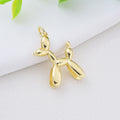 14K Gold Plated DIY Jewelry Making Accessories Cartoon Puppy Dog Charm Pendant for Children Crystal Cross Necklace Bracelet