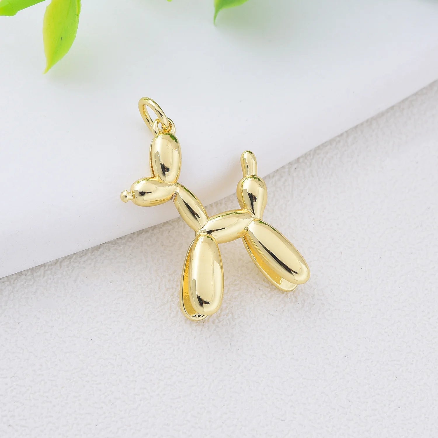 14K Gold Plated DIY Jewelry Making Accessories Cartoon Puppy Dog Charm Pendant for Children Crystal Cross Necklace Bracelet