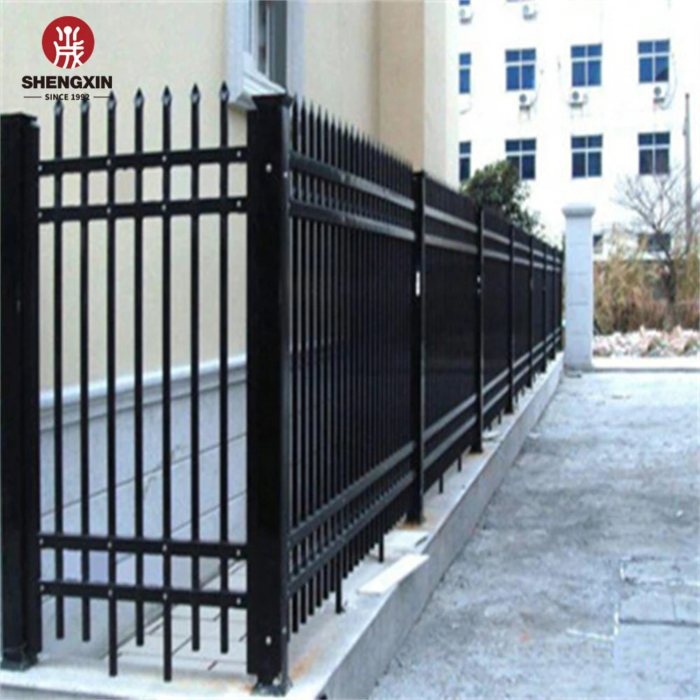 Construction Isolation Commercial Industrial Security Flat Bar Steel Fence for Playground