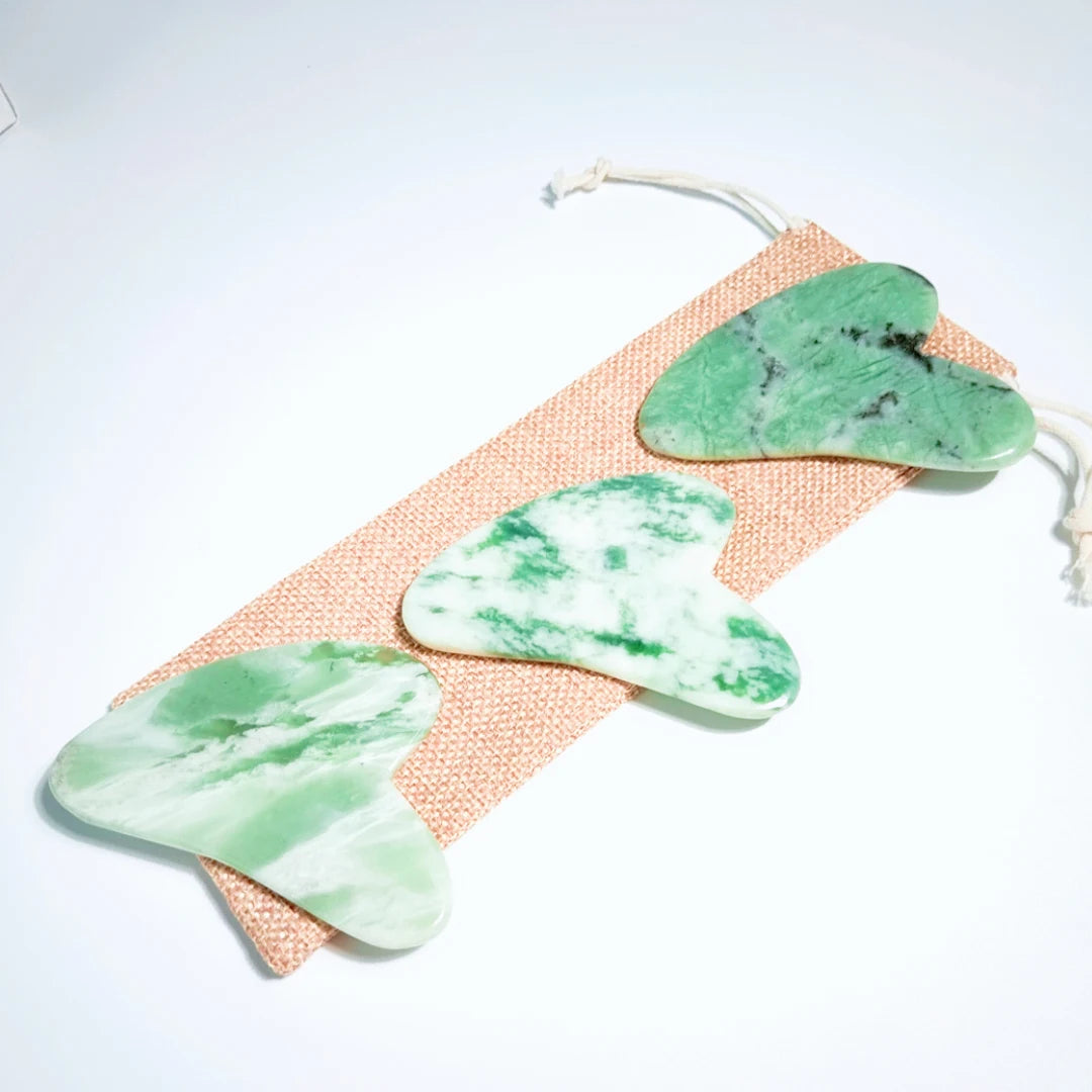 Huiying Customized shape Xiuyan Jade Face Heart Shape Gua Sha Scraping Board Body Care