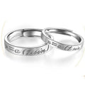 Romantic Design Silver Plated Couple Ring Simple Design Wedding Finger Ring Set Zircon Diamond Couple Rings for Women Men