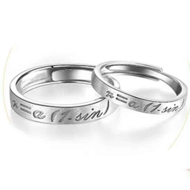 Romantic Design Silver Plated Couple Ring Simple Design Wedding Finger Ring Set Zircon Diamond Couple Rings for Women Men