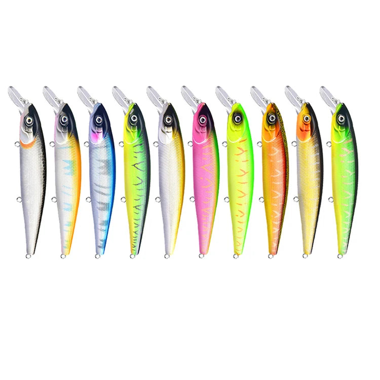 WEIHE 14cm 23g Hard Minnow Fishing Lure 10colors Artificial Bionic Bait Slow Sinking Casting Lures Freshwater Saltwater Baits