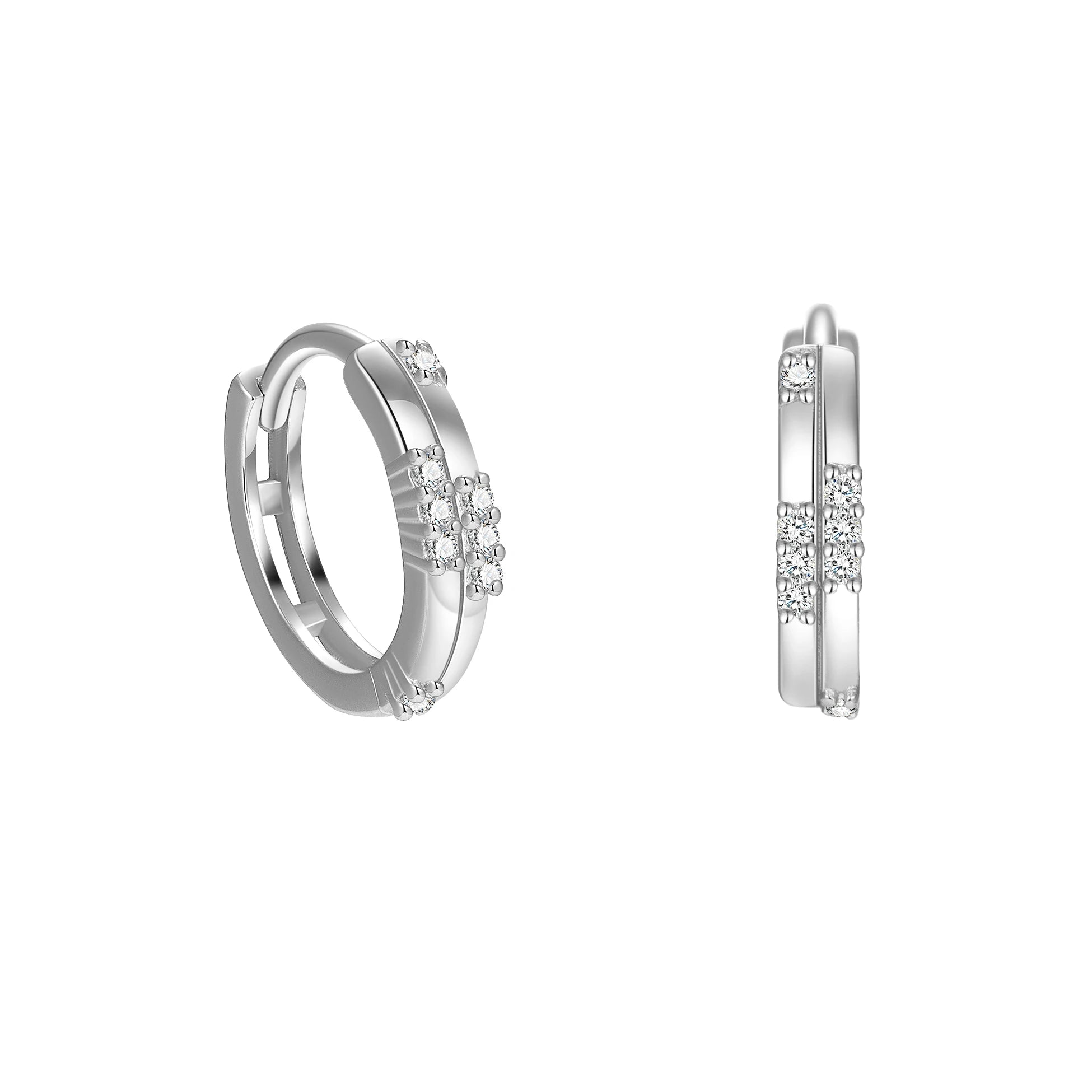 Luxury Designer 925 Sterling Silver Earrings Set Round Square CZ Hoops for Women Trendy Fine Jewelry Wholesale Bulk