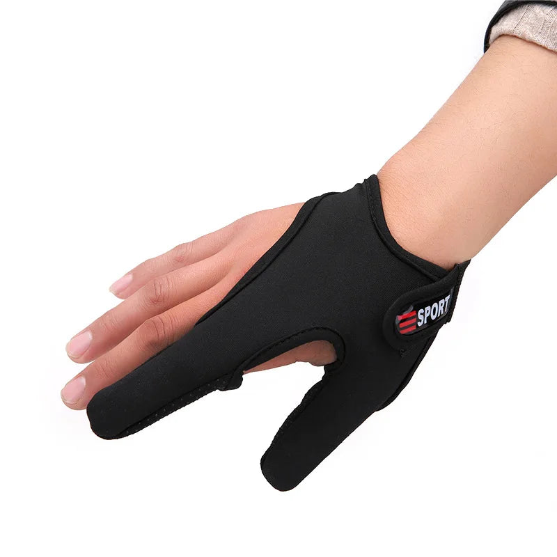 Fishing Gloves Non-slip Anti-puncture Unisex Two-finger Rod Casting Control Line Finger Protection Gloves Fishing Equipment