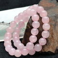 Jingcan Crystal Bracelets Healing Natural Stone Different Sizes Beaded Bracelet for Women    pink Quartz Crystal Stone Bracelet