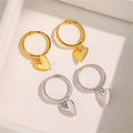 Classic Wholesale 925 Sterling Silver Fashion Jewelry 18k Gold Plated Heart Shape Drop Dangle Hoop Earrings for Women