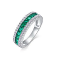 2025 Trendy Invisible Setting Lab-Grown Emerald Ring for Women | S925 Sterling Silver | Customizable Statement Jewelry