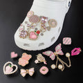 Customized Wholesale 2D Metal Diy Clog Sandal Accessories Silver Letter Alphabet Bling Buckle Shoes Decorations Shoe Charms
