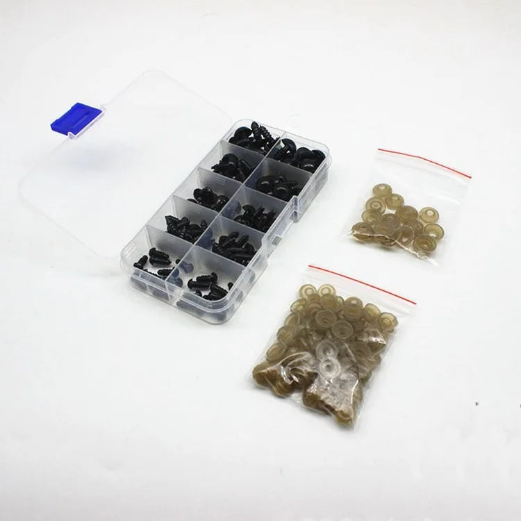 Wholesale Eco-Friendly Shank 6-12mm 100Pcs/Box Plastic Safety Doll Eyes for Teddy Bear Animal Puppet Children Toy
