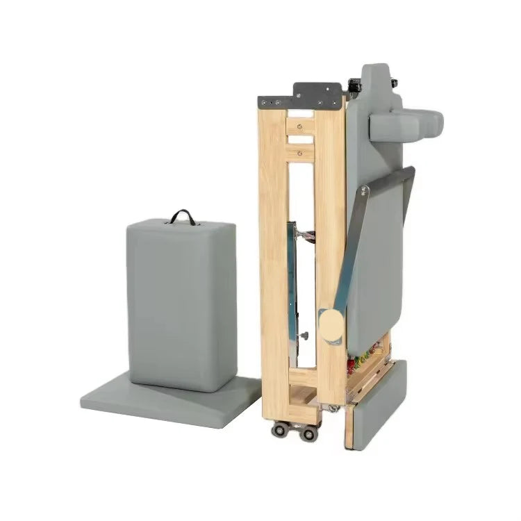 Home Use Portable Maple Wood Pilates Train Durable Green Folding Pilates Reformer Bed
