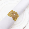 Creative New Design Home Dinner Restaurant Hotel Napkin Ring Metal Alloy Gold Plated Woven Napkin Ring