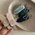 SAIYII Rhinestone Heart Acetic Acid Seamless Duckbill Clip Sweet Girlish Temperament Hairpin Clip Side Clip Hair Accessories