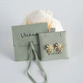 Light Green Luxury Suede Envelope Pouch Flap Gift Bag with Insert Pad for Storing and Presenting Fine Jewelry