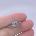Silver Marriage Womans 0.5 1ct Vvs Diamond Moissanite Wedding Engraved Couple Ring for Lovers Art Deco Moissanite Ring