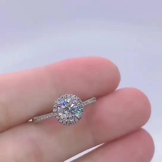 Silver Marriage Womans 0.5 1ct Vvs Diamond Moissanite Wedding Engraved Couple Ring for Lovers Art Deco Moissanite Ring