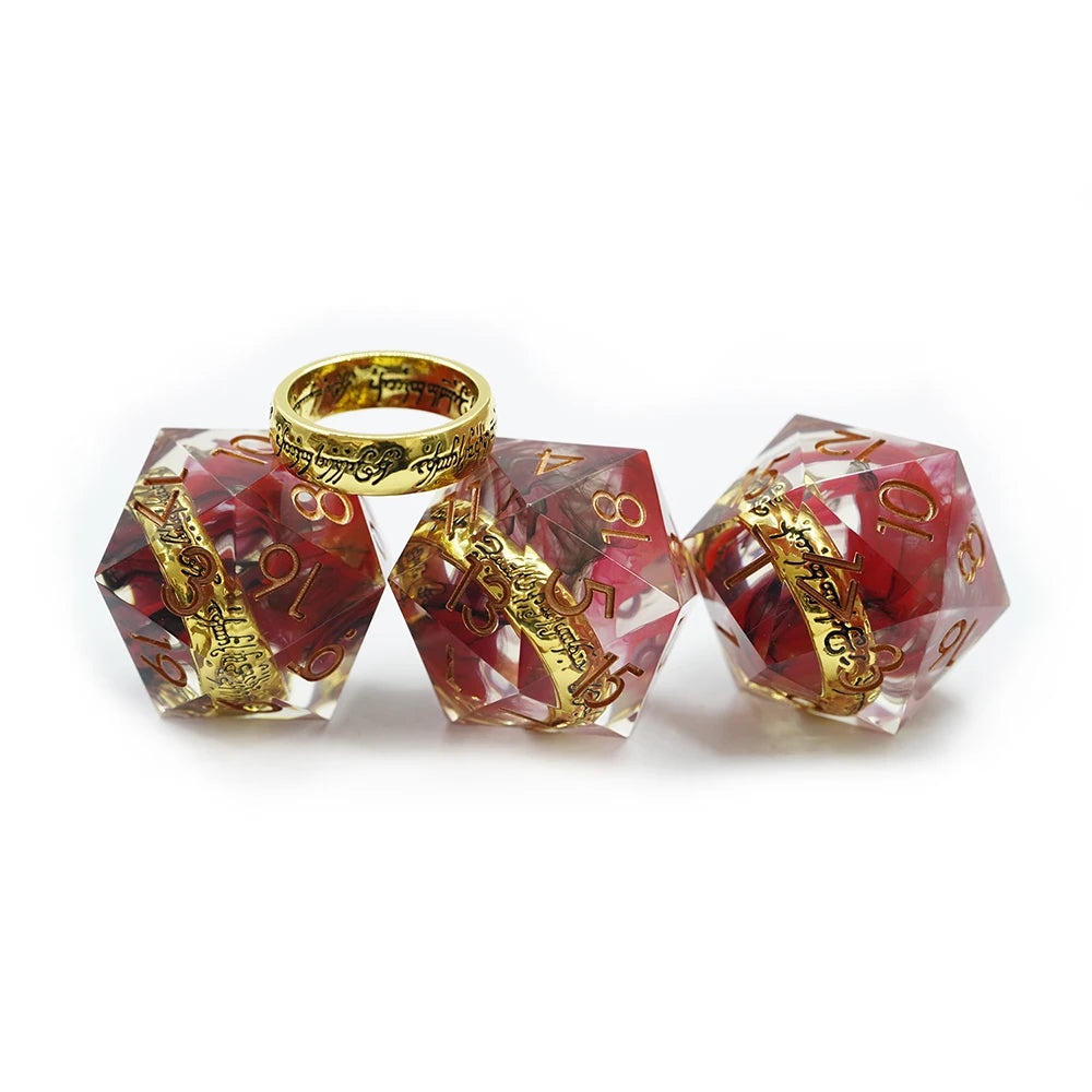 Customized Deep Polyhedral Resin Dice Set with Moving Demon Eyes for Dnd & RPG