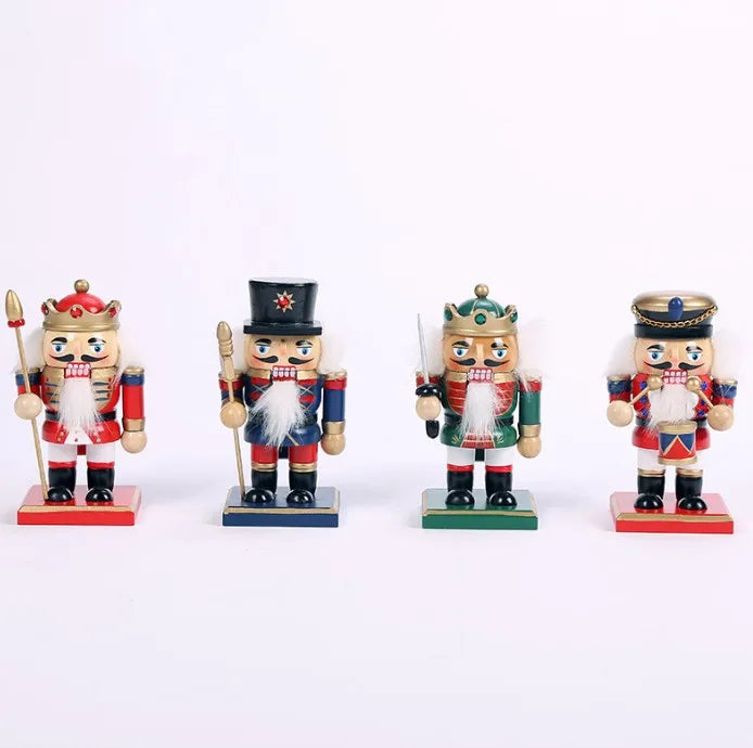 Christmas Decorations Wooden Nutcrackers 16CM Fat Four Tabletop Decorations Christmas Nutcrackers