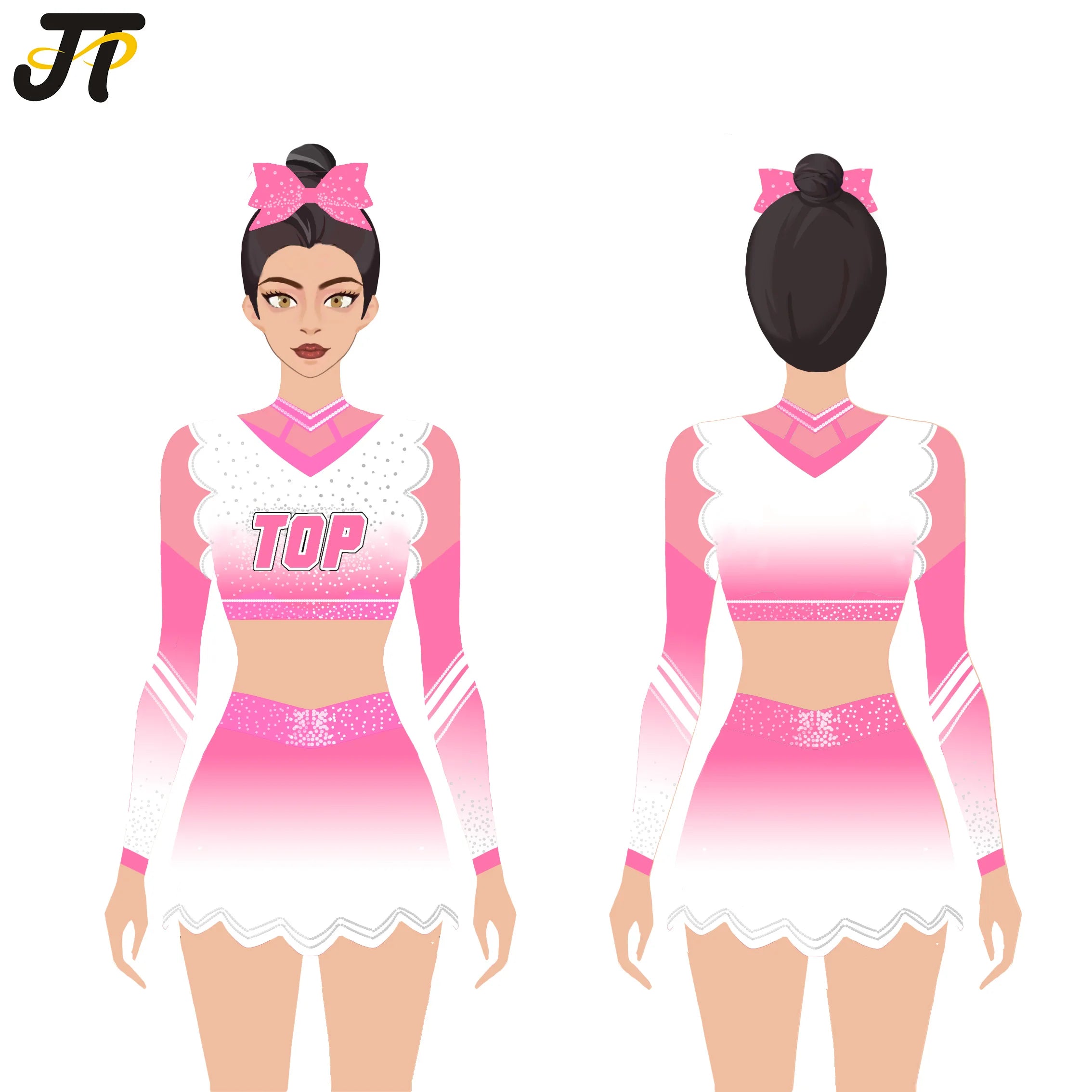 Custom Girls' Youth Cheerleading Training Sets Popular Rhinestones & Printed Spandex Uniforms Available in XXXS Size OEM