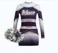 Custom Purple Cheerleading Uniforms Sets Rhinestone Embellishments Unisex Spandex/Polyester Material Wholesale Available for