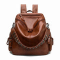 Fashion Design Large Capacity Shoulder Sling Rivet Backpack Bag Ladies Casual Zipper Soft Pu Leather Backpack for Women