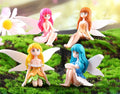 Wholesale Cute Set Miniatures Small Children People Resin Garden Sitting Fairy Figurines Statue Hand-painted Artistic 10cm
