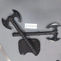 New Version Double Bit Axe Viking Style Black Fiber Glass Plastic Handle High Carbon Two Head Axe with Nylon Sheath