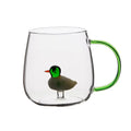 Handmade 3D Animal Sculpture Country Design High Borosilicate Glass Reusable Tumbler Decorative Handle 10-13 oz Keeps Drinks MegaBDM