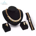 New 4 Piece Women Fashion Jewelry Sets Wedding Gift African Bridal Jewelry Set Gold Plated Dubai Multi Crystal Luxury Custom