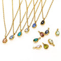 Women's Trendy 18K Gold Plated Stainless Steel Pendant Necklace Colored Zircon Oval Shaped Fashion Jewelry Does Not Anniversary