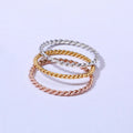 2025 Summer New Ins Trendy 18k PVD Gold Plated Stainless Steel Polished Vintage Palace Design Unisex Double Twist Ring