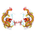1 Pair Chinese Dragon Embroidered Patches Animal Sew or Iron on Clothing Garment Patches Applique